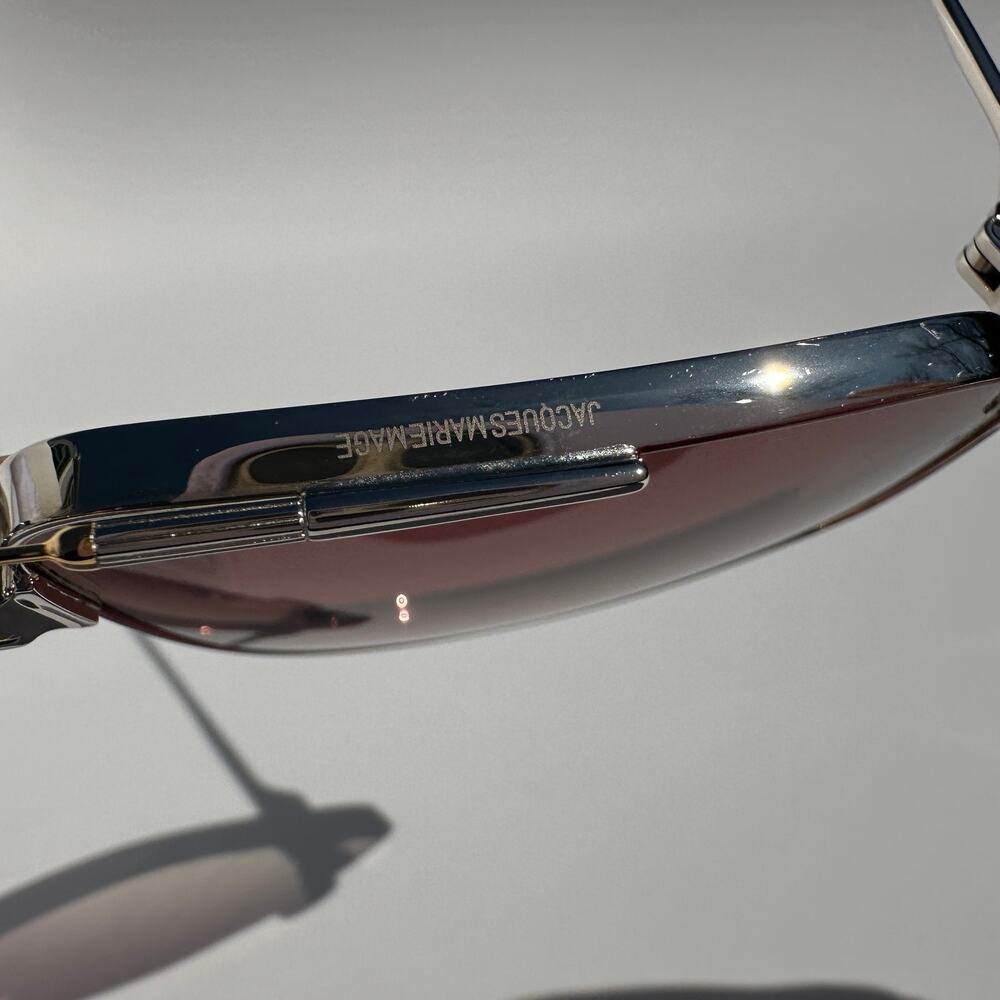 Jacques Marie Mage Jagger Empire Aviator Sunglasses Titanium x/350 Burgundy - Picture 7 of 16